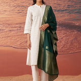 Harnaaz Midnight Green Chanderi Dupatta for Women