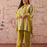 Evelyn Green Embroidered Cotton Co-ord Set for Women