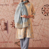 Harnaaz Blue Chanderi Dupatta for Women