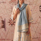 Harnaaz Blue Chanderi Dupatta for Women