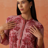 Anaya Fuchsia Printed Georgette Shirt For Women