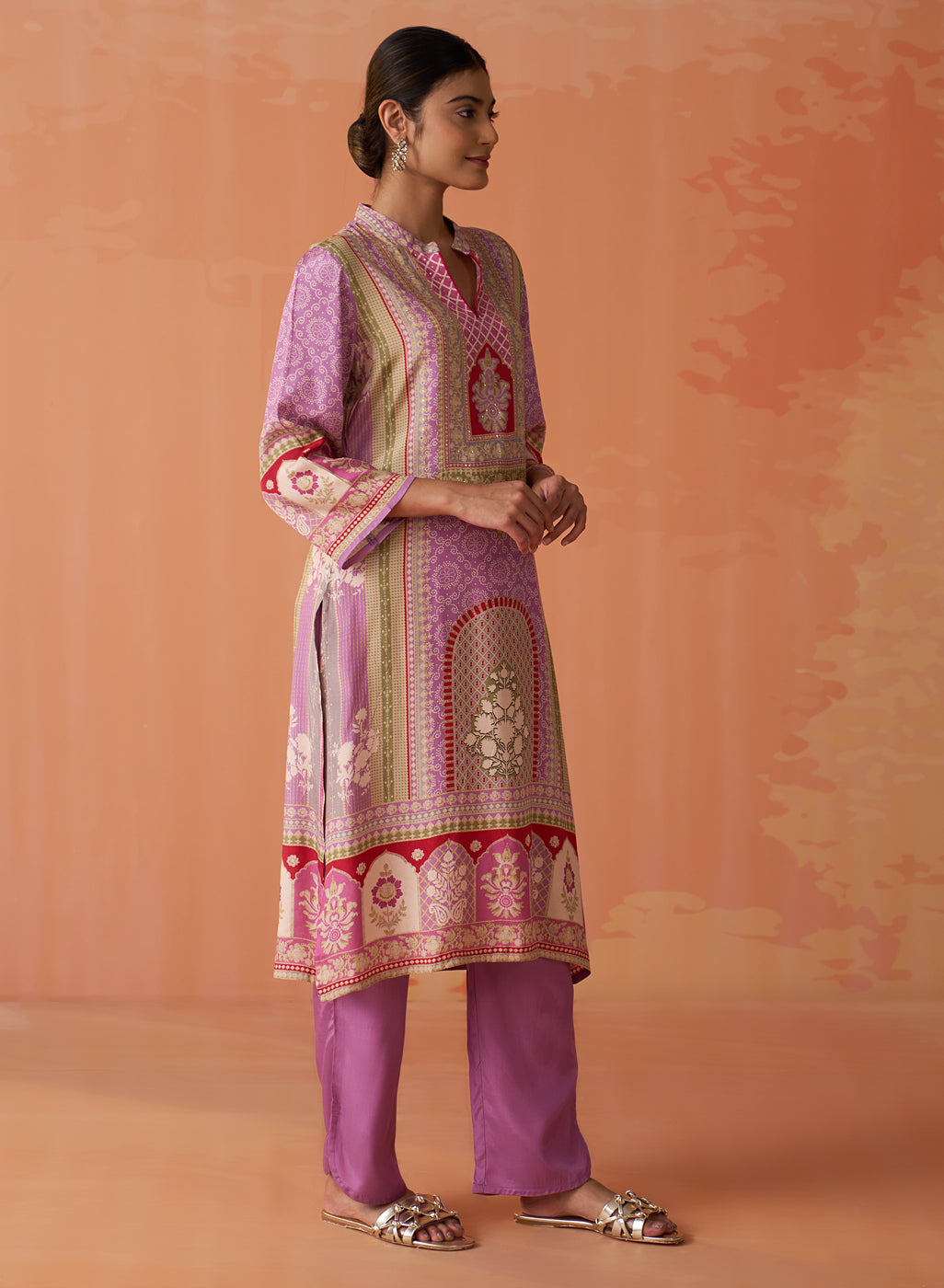 Naira Lavender Long Kurta Set for Women - Main Image