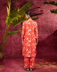The back side of Aina Punch Printed Rayon Kurta Set For Women