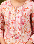Fida Coral Cotton Linen Printed Kurta for Women