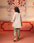Meerab Ivory Embroidered Cotton Top for Women
