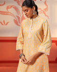 Haya Mango Printed Cotton Linen Tunic Set for Women