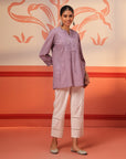 Naisha Lilac Embroidered Top for Women