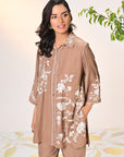 Heer Taupe Embroidered Co-ord Set for Women