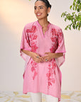 Nyasia Rouge Pink Printed Georgette Top for Women