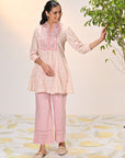 Yumna Pink Embroidered Schiffli Tunic for Women