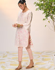 Daanya Fuschia Pink Embroidered Crinkled Georgette Designer Kurta for Women