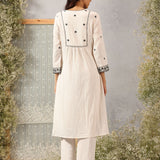 Hiral Pristine White Embroidered Modal Chanderi Co-ord Set for Women