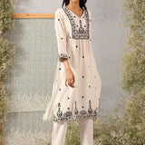Hiral Pristine White Embroidered Modal Chanderi Co-ord Set for Women