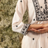 Hiral Pristine White Embroidered Modal Chanderi Co-ord Set for Women