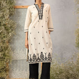 Riwayat Classic Black Embroidered Rayon Flex Mid- Kurta for Women