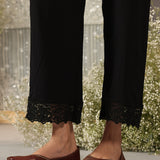 Naveli Black Rayon Loose Fit Palazzo Pants for Women