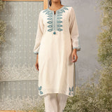 Nafees Spa Embroidered Viscose Satin Mid Co-ord set for Women