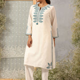 Nafees Spa Embroidered Viscose Satin Mid Co-ord set for Women