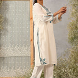 Nafees Spa Embroidered Viscose Satin Mid Co-ord set for Women