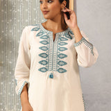 Nafees Spa Embroidered Viscose Satin Mid Co-ord set for Women