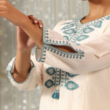 Nafees Spa Embroidered Viscose Satin Mid Co-ord set for Women