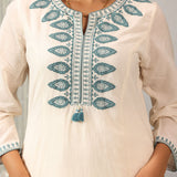 Nafees Spa Embroidered Viscose Satin Mid Co-ord set for Women