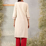 Riwayat Maroon Embroidered Rayon Flex Mid Kurta for Women