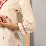 Riwayat Maroon Embroidered Rayon Flex Mid Kurta for Women