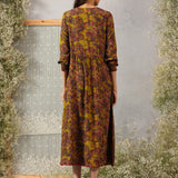 Junoon Chartreuse Printed Rayon Dress for Women