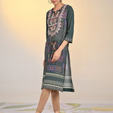 Sultana Green Mirror Work Kurta for Women
