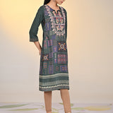 Sultana Green Mirror Work Kurta for Women