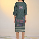 Sultana Green Mirror Work Kurta for Women