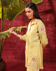 Suhani Apple Green Embroidered Viscose Satin Tunic for Women