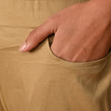 Fiora Beige Embroidered Straight Fit Pants for Women