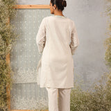 Pearl White Embroidered Nargis Kurta