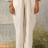 Pearl White Embroidered Nargis Kurta