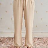 Zoya Oat Cream Zari Embroidered A-Line Suit Set