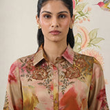 Liz Gold Printed Satin Shirt