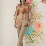 Liz Gold Printed Satin Shirt