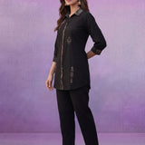 Black  All-Over Printed Cotton Co-ord Set