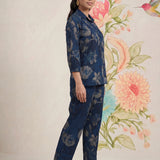 Hena Navy Printed Co-ord Set