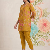 Chandrika Mustard Floral Printed Cotton Co-ord Set