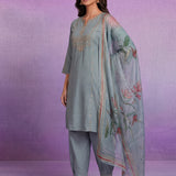 Spa Embroidered Suit Set with Dupatta