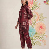 Hena Maroon Printed Co-ord Set