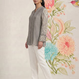 Taal Grey Embroidered Shirt