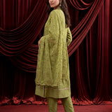 Spring Green Embroidered Chanderi Suit Set