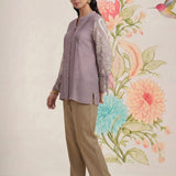 Taal Lavender Embroidered Shirt