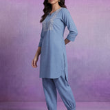 Spa Embroidered Straight Kurta Set
