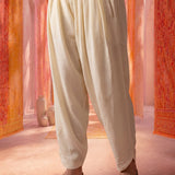Ivory Satin Relaxed Fit Salwar