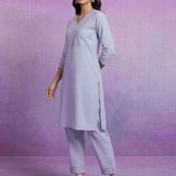 Spa Cotton Blend Embroidered Kurta Set